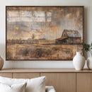 Rustic Farmhouse Wall Art Canvas Print | Barn and Field