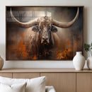Highland Bull Canvas Abstract Canvas Wall Art Print –