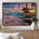 Mount Fuji Cherry Blossom Wall Art Canvas Print – Framed