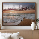 Ocean Sunset Wall Art Canvas Print – Framed Sandy Shore