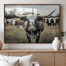Texas Longhorn Wall Art – Framed Speckled Cow Canvas by MyGreatCanvas | Canvas Wall Art Prints | Photo Prints & Wall Decor