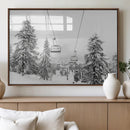 Ski Lift Wall Art – Framed Snowy Mountain Canvas Artwork by MyGreatCanvas | Canvas Wall Art Prints | Photo Prints & Wall Decor