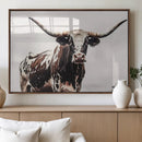 Texas Longhorn Wall Art Canvas Print – Framed Spotted Bull by MyGreatCanvas | Canvas Wall Art Prints | Photo Prints & Wall Decor