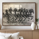 Running Horses Wall Art Canvas Print – Framed Monochrome by MyGreatCanvas | Canvas Wall Art Prints | Photo Prints & Wall Decor