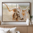 Texas Longhorn Wall Art Canvas Print – Framed Speckled Cow by MyGreatCanvas | Canvas Wall Art Prints | Photo Prints & Wall Decor