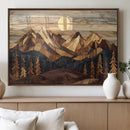 Wood Mountain Landscape Wall Art Canvas Print – Framed