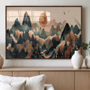Wood Mountain Landscape Wall Art Canvas Print – Framed