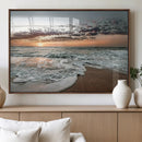 Ocean Sunset Wall Art Canvas Print – Framed Beach Waves