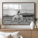 White Horse Wall Art Canvas Print – Framed Woman Rider