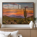 Saguaro Cactus Wall Art Canvas Print – Framed Arizona Sunset