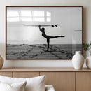 Yoga Surf Wall Art Canvas Print – Framed Black White Shore by MyGreatCanvas | Canvas Wall Art Prints | Photo Prints & Wall Decor