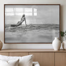 Black and White Surfing Wall Art Canvas Print – Framed Ocean by MyGreatCanvas | Canvas Wall Art Prints | Photo Prints & Wall Decor