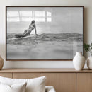 Black White Surfing Wall Art Canvas Print – Framed Ocean by MyGreatCanvas | Canvas Wall Art Prints | Photo Prints & Wall Decor