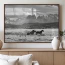 Wild Horses Wall Art Canvas Print – Framed Black White by MyGreatCanvas | Canvas Wall Art Prints | Photo Prints & Wall Decor