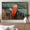 Surfer Stairway Wall Art Canvas Print – Framed Ocean Surf by MyGreatCanvas | Canvas Wall Art Prints | Photo Prints & Wall Decor