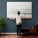 Surfer Silhouette Wall Art Canvas Print – Framed Calm Ocean by MyGreatCanvas | Canvas Wall Art Prints | Photo Prints & Wall Decor