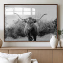 Western Longhorn Wall Art Canvas Print – Framed Rustic Cow by MyGreatCanvas | Canvas Wall Art Prints | Photo Prints & Wall Decor