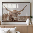 Longhorn Cow Wall Art Canvas Print – Framed Texas Ranch