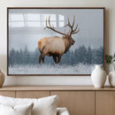Elk Wall Art Canvas Print – Framed Snowy Forest Scene Art by MyGreatCanvas | Canvas Wall Art Prints | Photo Prints & Wall Decor