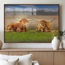 Longhorn Wall Art Canvas Print – Framed Cozy Ranch Vibes by MyGreatCanvas | Canvas Wall Art Prints | Photo Prints & Wall Decor