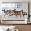 Winter Elk Scene Wall Art Canvas Print – Framed Wildlife by MyGreatCanvas | Canvas Wall Art Prints | Photo Prints & Wall Decor