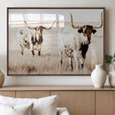 Rustic Cow Scene Wall Art Canvas Print – Framed Farmhouse by MyGreatCanvas | Canvas Wall Art Prints | Photo Prints & Wall Decor