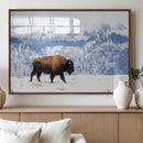 Bison Snow Wall Art Canvas Print – Framed Wildlife Scene by MyGreatCanvas | Canvas Wall Art Prints | Photo Prints & Wall Decor
