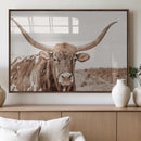 Longhorn Bull Photo Wall Art Canvas Print, Framed Rustic Cow by MyGreatCanvas | Canvas Wall Art Prints | Photo Prints & Wall Decor