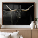 Texas Longhorn Wall Art Canvas Print – Framed Rustic Western