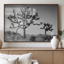Joshua Tree Wall Art Canvas Print – Framed Monochrome Desert