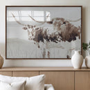 Longhorn Wall Art Canvas Print – Framed Western Cow Rustic