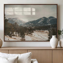 Mountain Landscape Wall Art Canvas Print – Framed Snowy