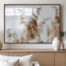 Pampas Grass Wall Art Canvas Print – Framed Neutral Tones