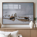 Bison Wildlife Wall Art Canvas Print, Framed Snowy Prairie by MyGreatCanvas | Canvas Wall Art Prints | Photo Prints & Wall Decor