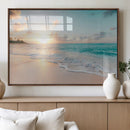 Beach Sunset Wall Art Canvas Print – Framed Ocean Waves