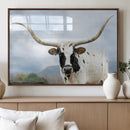 Texas Longhorn Wall Art Canvas Print – Framed Western Rustic