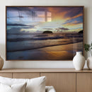 Beach Sunset Wall Art Canvas Print – Framed Ocean Waves Art by MyGreatCanvas | Canvas Wall Art Prints | Photo Prints & Wall Decor