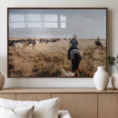 Western Wall Art Canvas Print – Framed Cowboy Cattle Drive by MyGreatCanvas | Canvas Wall Art Prints | Photo Prints & Wall Decor