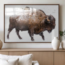 Snowy Buffalo Wall Art Canvas Print – Framed Wildlife by MyGreatCanvas | Canvas Wall Art Prints | Photo Prints & Wall Decor