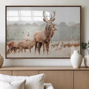 Rustic Nature Wall Art Canvas Print – Stag Woodland Framed