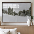 Frosty Pines Wall Art Canvas Print – Framed Silent Snowfall