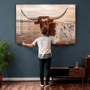 Texas Longhorn Cow Canvas Wall Art, Majestic Bull and Rustic by MyGreatCanvas | Canvas Wall Art Prints | Photo Prints & Wall Decor