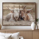 Couple Highland Cows Wall Art Canvas Print – Peaceful Meadow by MyGreatCanvas | Canvas Wall Art Prints | Photo Prints & Wall Decor