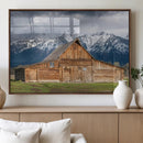 Rustic Wooden Barn Wall Art Canvas Print – Snowy Mountain by MyGreatCanvas | Canvas Wall Art Prints | Photo Prints & Wall Decor