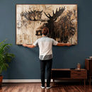 Moose Canvas Wall Art — Rustic Wildlife Painting Print | by MyGreatCanvas | Canvas Wall Art Prints | Photo Prints & Wall Decor