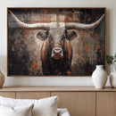 Rustic Longhorn Bull Wall Art Canvas Print – Vintage Western by MyGreatCanvas | Canvas Wall Art Prints | Photo Prints & Wall Decor