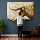 Rustic Longhorn Bull Wall Art Canvas Print – Vintage Western by MyGreatCanvas | Canvas Wall Art Prints | Photo Prints & Wall Decor