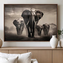 Elephant Family Wall Art Canvas Print, Framed Elephant Wall
