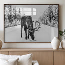 Moose Wall Art Canvas Print – Winter Snowy Forest Antlers by MyGreatCanvas | Canvas Wall Art Prints | Photo Prints & Wall Decor