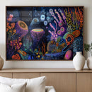 Vibrant Neon Coral Reef Wall Art Canvas Print, Colorful by MyGreatCanvas | Canvas Wall Art Prints | Photo Prints & Wall Decor